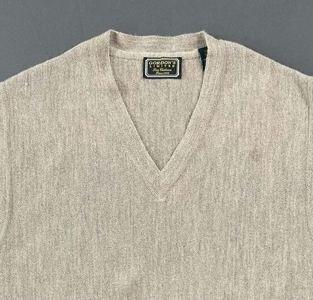 Gordon's Limited V-Neck Sweater Vest Beige Knit